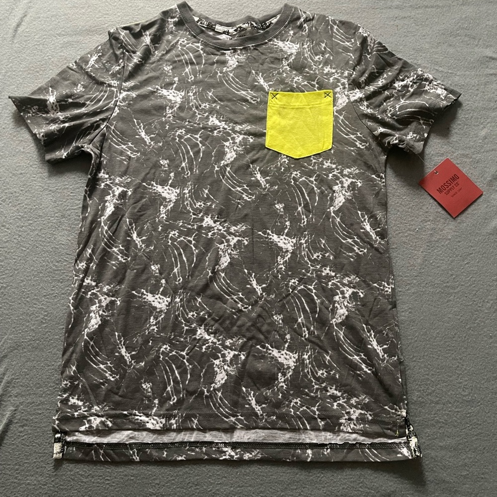 Mossimo Supply Co. Marble Gray Tee with Yellow Pocket